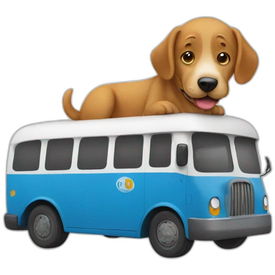 Un chien sur un bus emoji