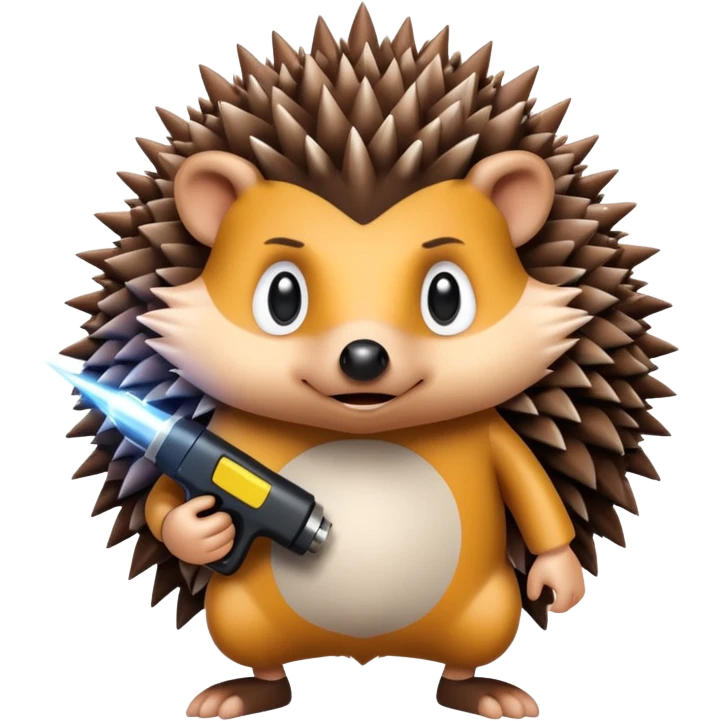 Hedgehog on 4 legs holding a taser emoji