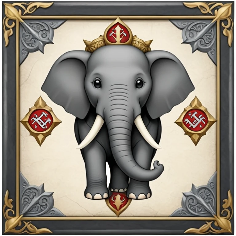 Republican Party Elephant but in a Game Of Thrones Intro Sigil Form - in a square picture frame emoji