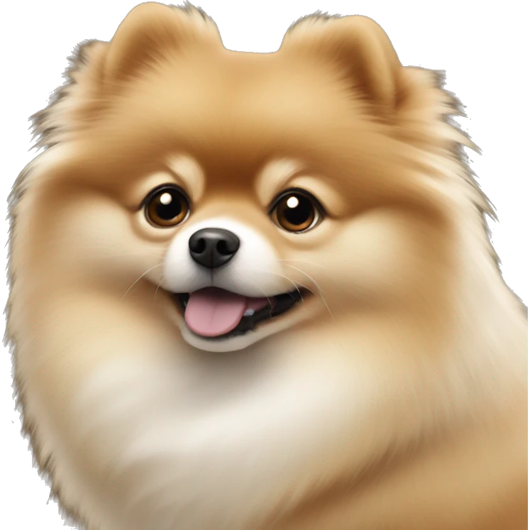 Pomeranian brown with white breast cute baby emoji
