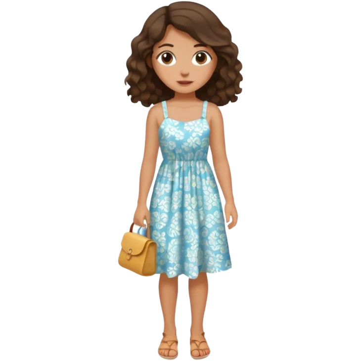 Brunette girl wavy nothing underneath full body emoji