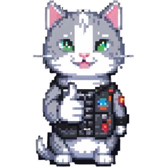 cat with a thumbs up emoji