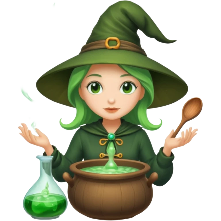 green witch cooking potion emoji