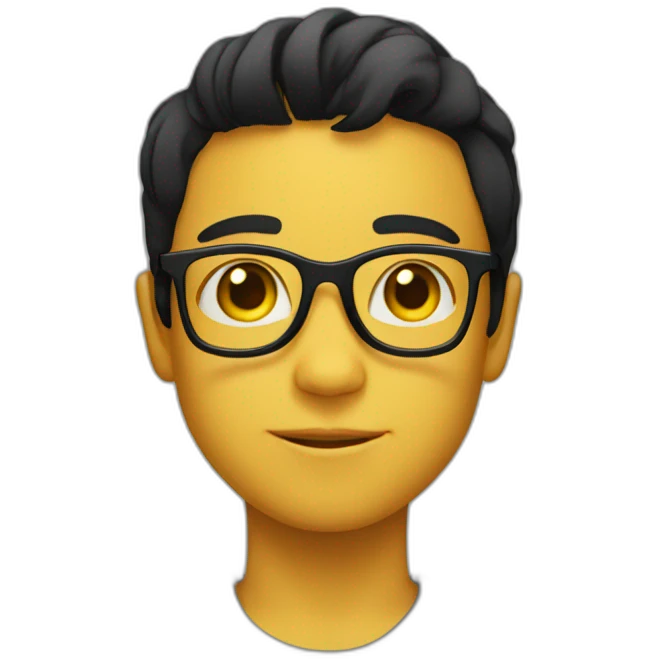 boy with yellow tinted glasses and combed black hair  emoji