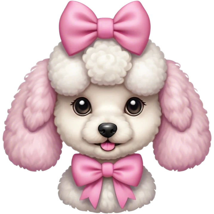 Cute poodle with bow emoji