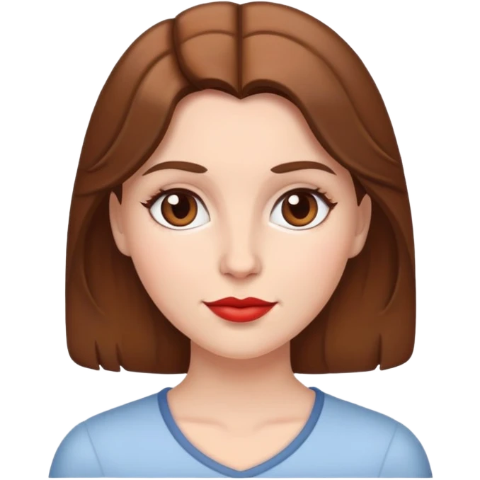 White woman with brown hair and heart eyes emoji