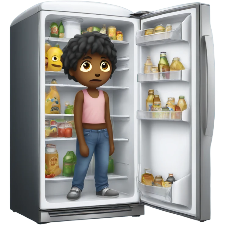sad Children open a fridge  emoji