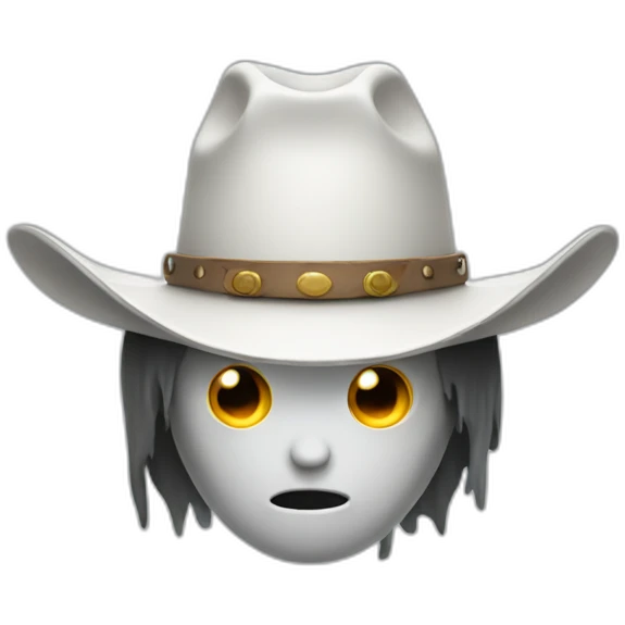 a ghost wearing cowboy hat emoji