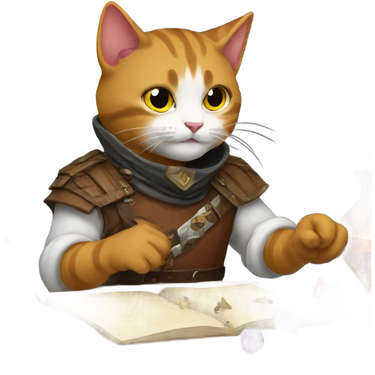 cats playing dnd emoji