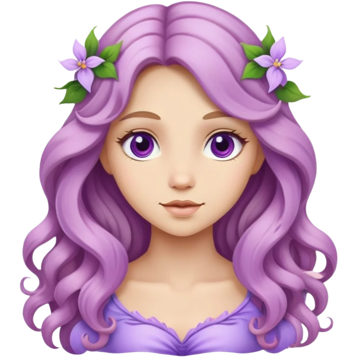 fairy lilac, long wavy dark blonde hair emoji