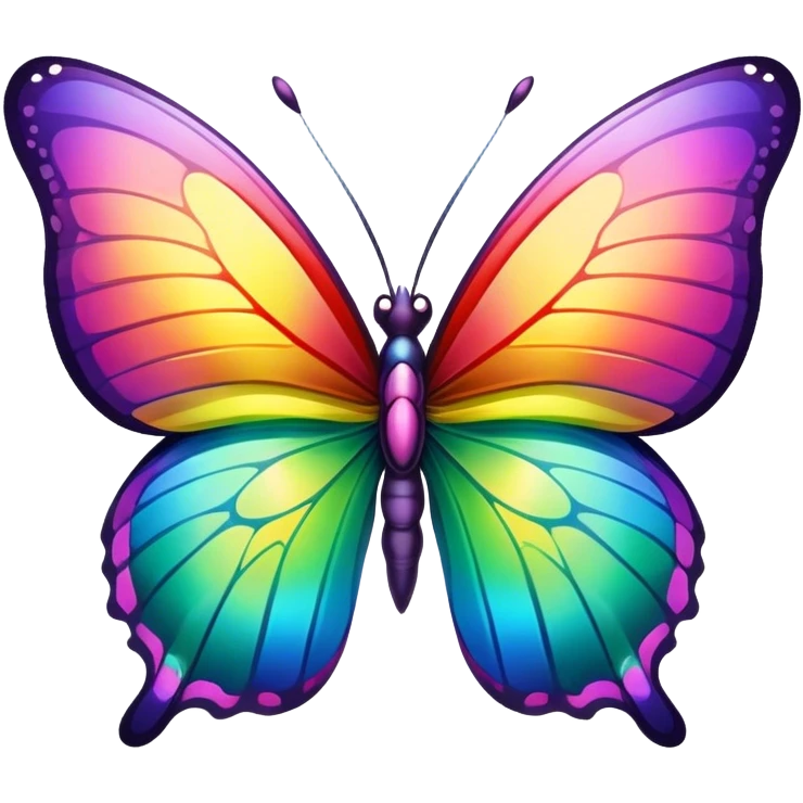 A rainbow butterfly that turns people rainbow when it touches them  emoji