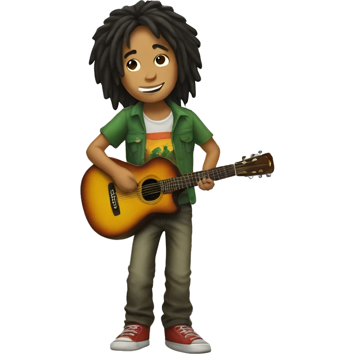body Bob marley kid with guitar emoji