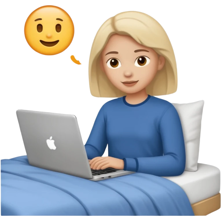 laptop working in bed emoji