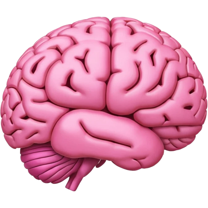 pink detailed brain emoji