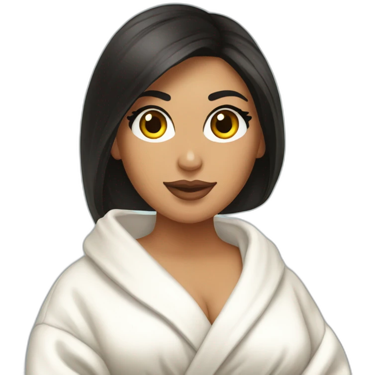 Kim k in a bathrobe emoji
