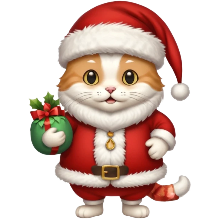A cat dressed as Santa Claus and New Year 2026 emoji