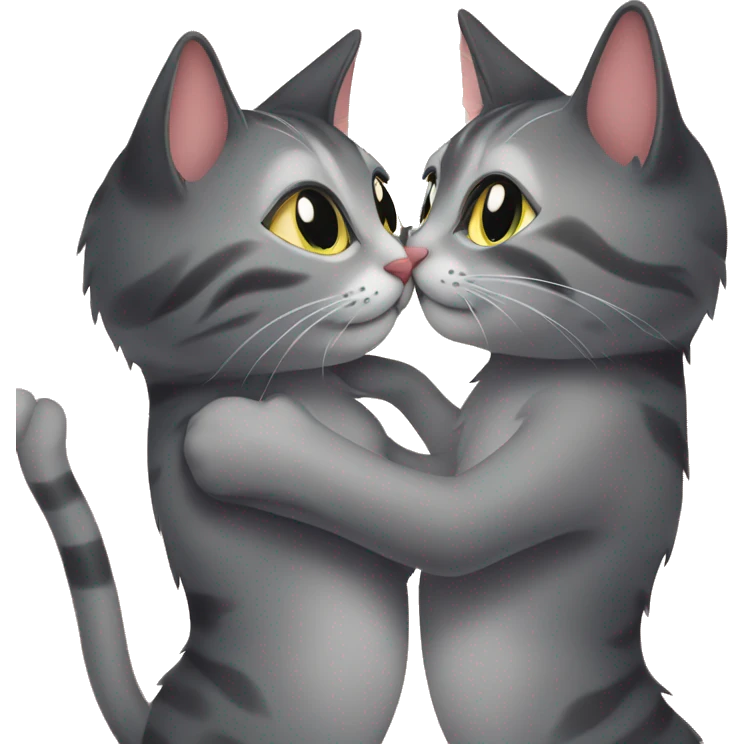 Two kitty kiss  emoji