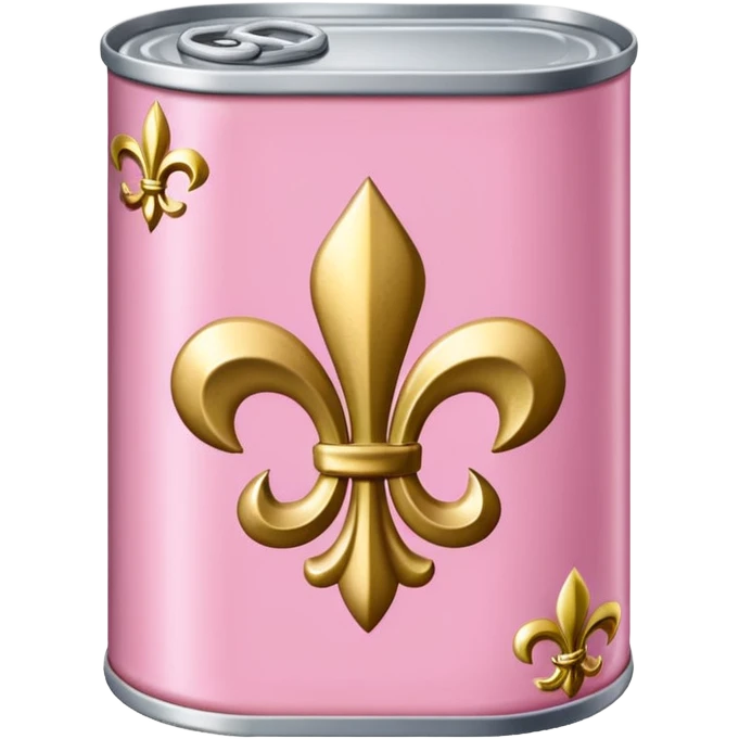 Jeff Koons style pink can of SPAM with Fleur de lis emoji