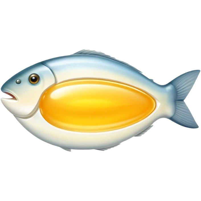 Animal sources of vitamin A: liver, egg yolks, cod liver oil, butter, and fatty fish glowing with a gentle golden aura. These foods emit a soft warm light representing their high content of preformed vitamin A (retinol). emoji