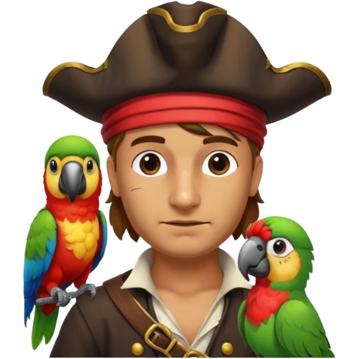pirate and parrot emoji
