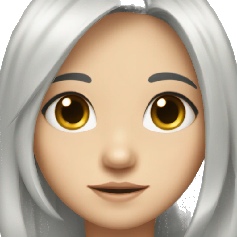 cuty woman, black hair, non double eyelid, happy girl  emoji