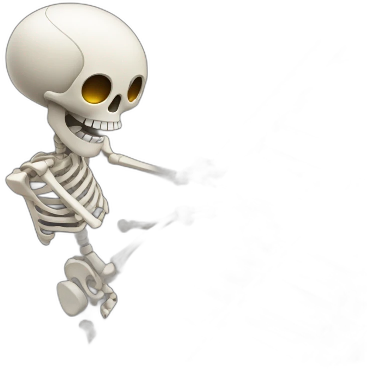Piano dropping on a skeleton robot emoji