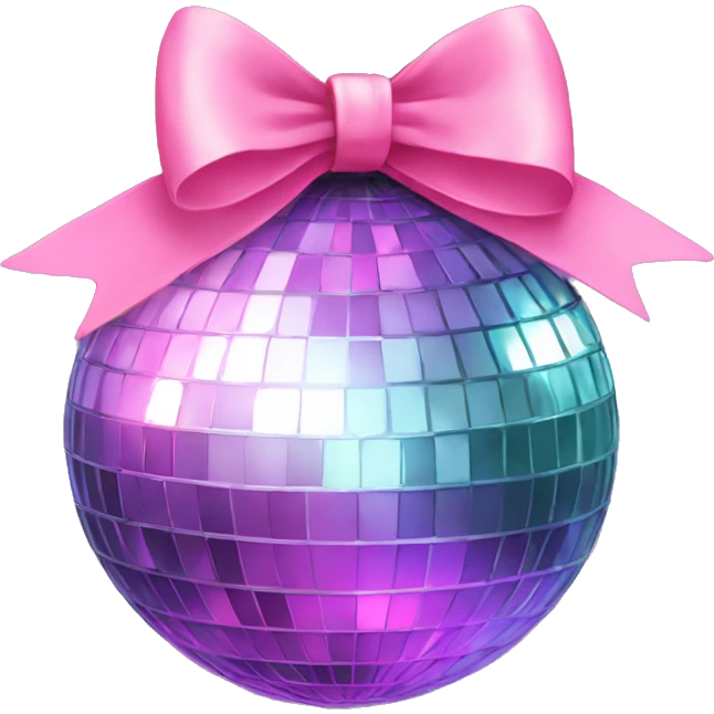  Disco ball with pink bow  emoji