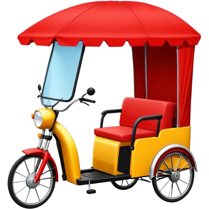generate an ios genmoji of an e rickshaw red emoji