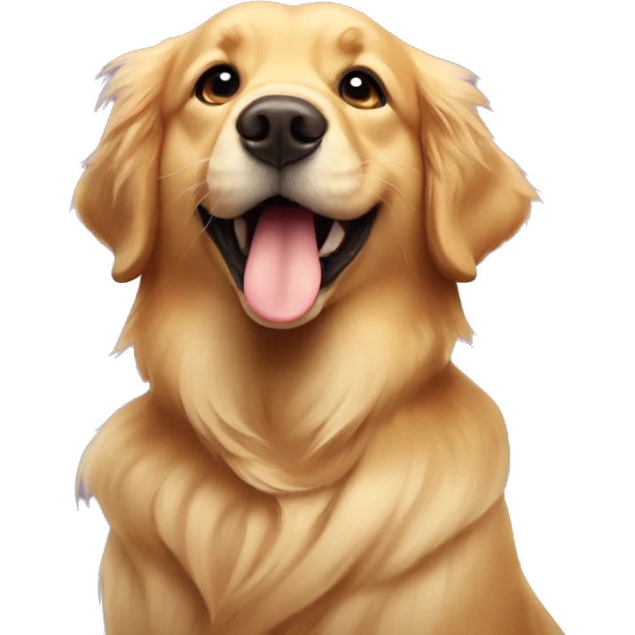 A golden retriever blowing kisses emoji