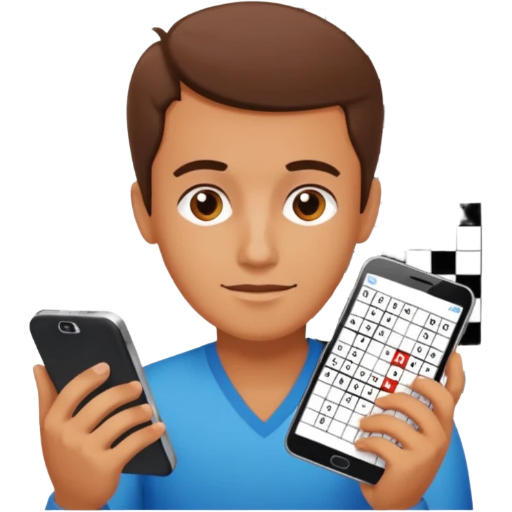 Crossword on smartphone emoji