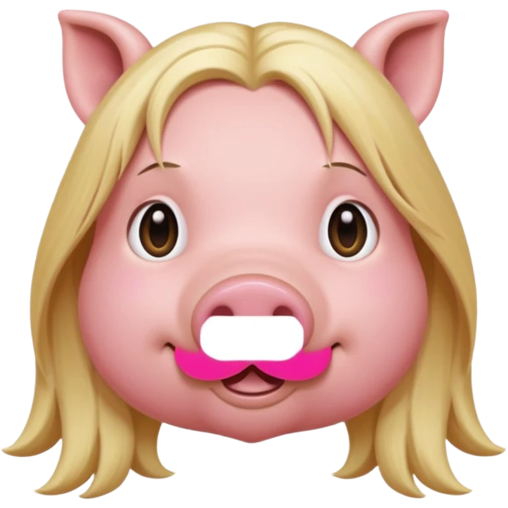pig with long blonde hair emoji