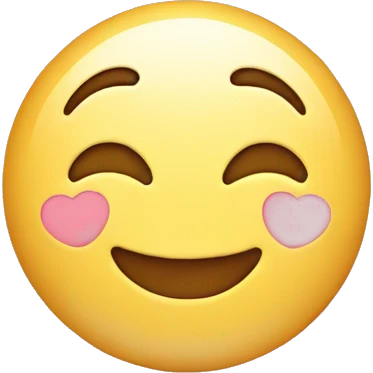 Smiling emoji with light pink hearts emoji