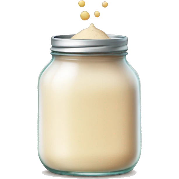 Bubbly Sourdough starter in a jar emoji