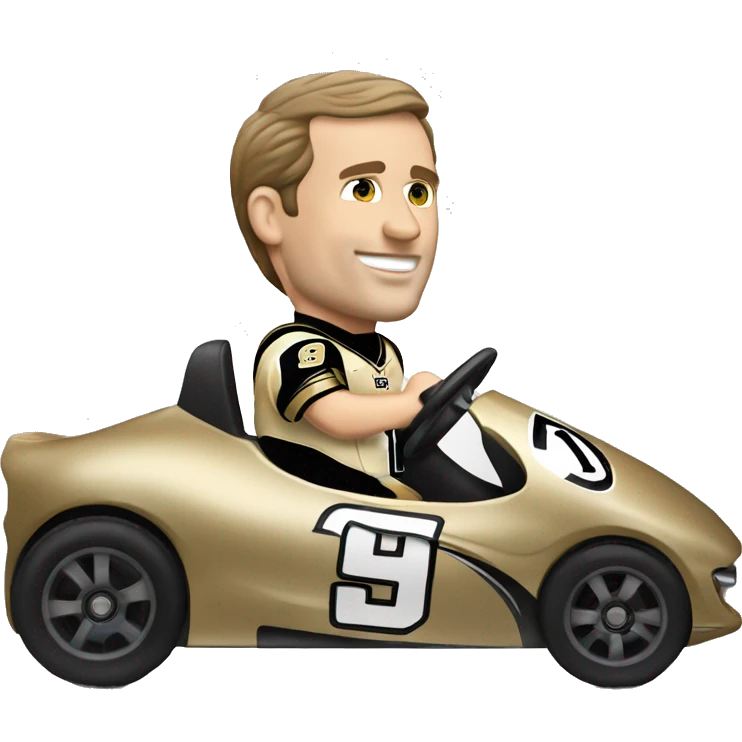 Drew Brees racing a car emoji
