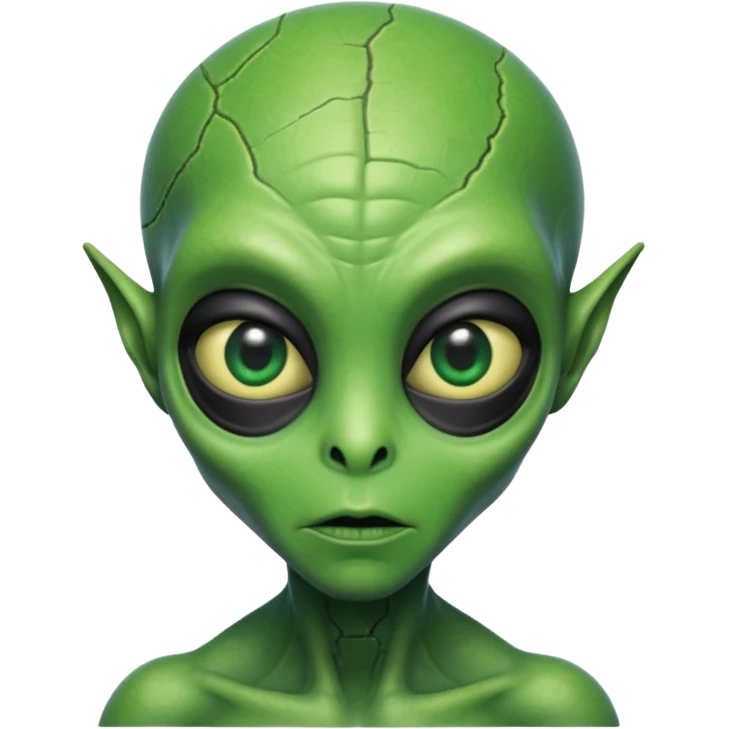 cracked face 👽 emoji