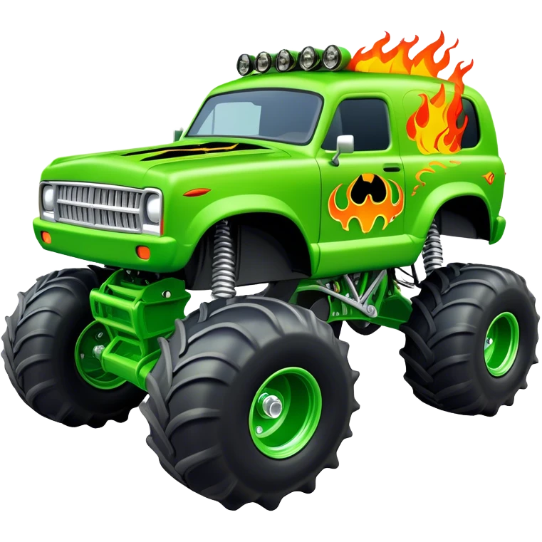 Grave Digger - Monster Jam (Model Year: 2022) (Iconic colour: Green with flames) emoji