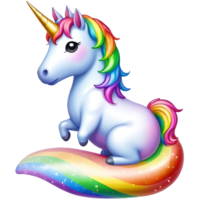 unicorn pooping rainbow sparkles  emoji