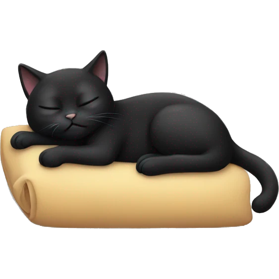 Sleeping black cat emoji