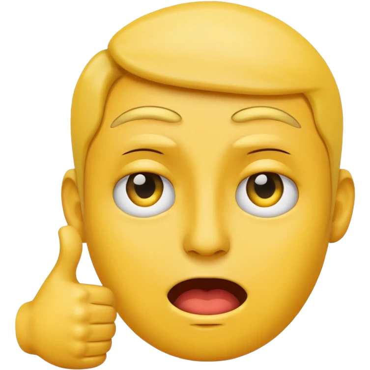 Emoji face stressed out with one eye quivering and a thumbs up sticking out emoji