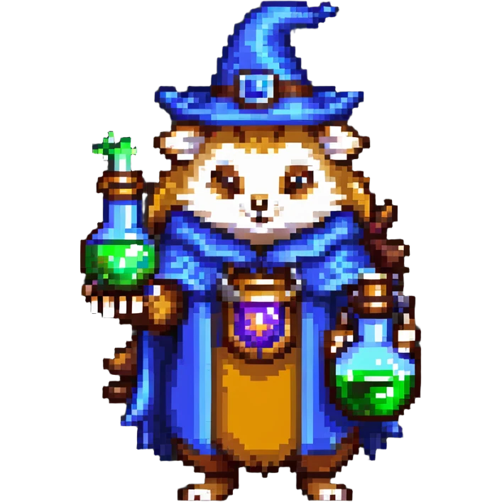 hedgehog wizard with potion bottle emoji