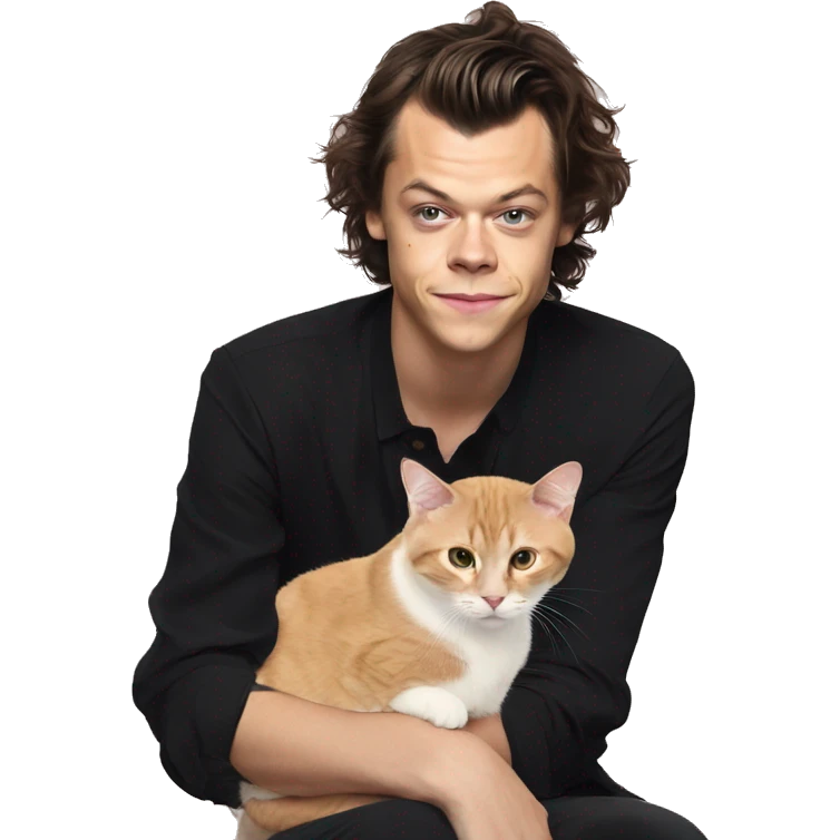 harry styles with a cat emoji