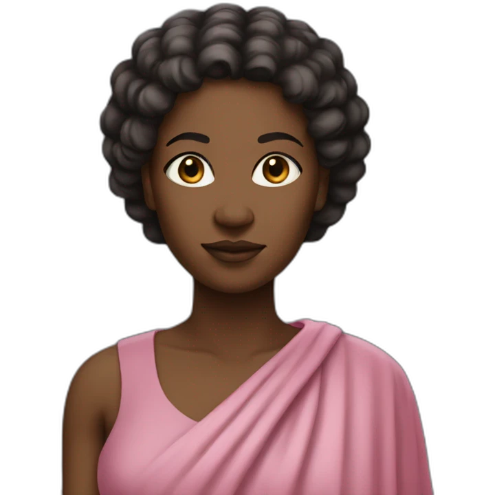 A black woman from 1 th century,short hair, pink gown emoji