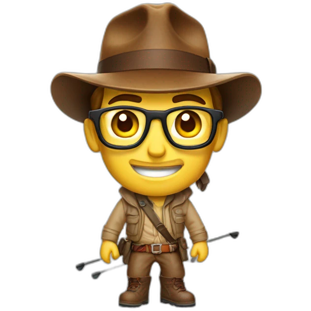 Indiana Jones qui fait du ski alpin emoji