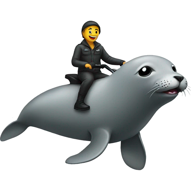person riding on a seal emoji