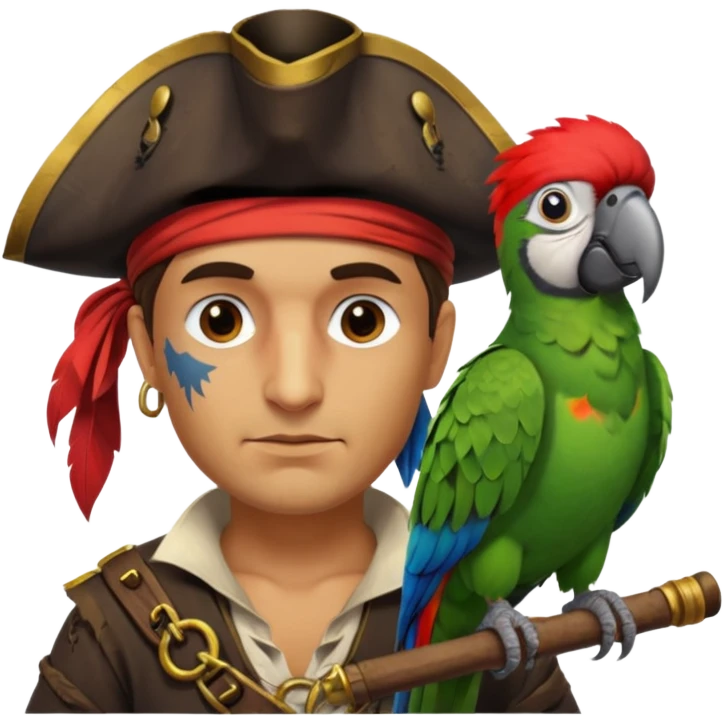 pirate and parrot emoji