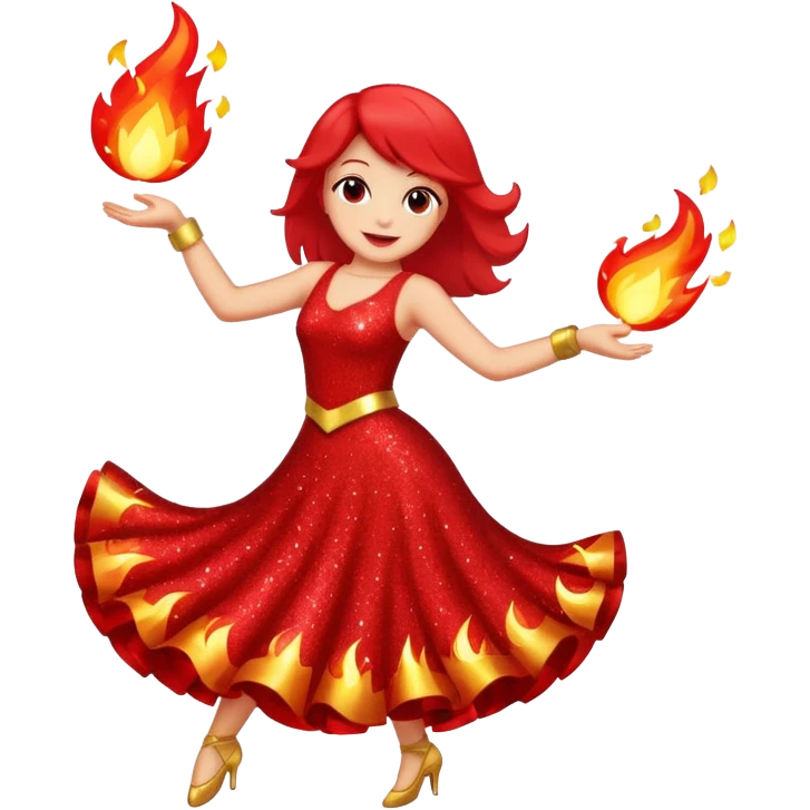 red glitter fire emoji