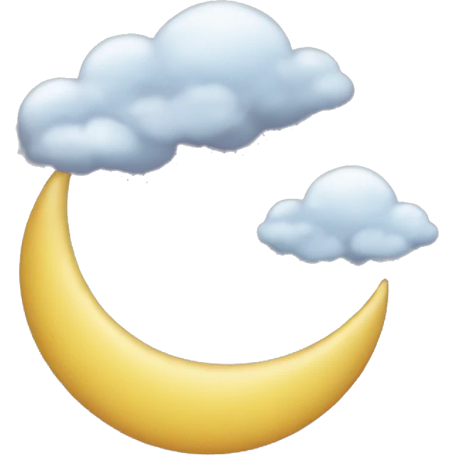 Crescent in a cloud emoji