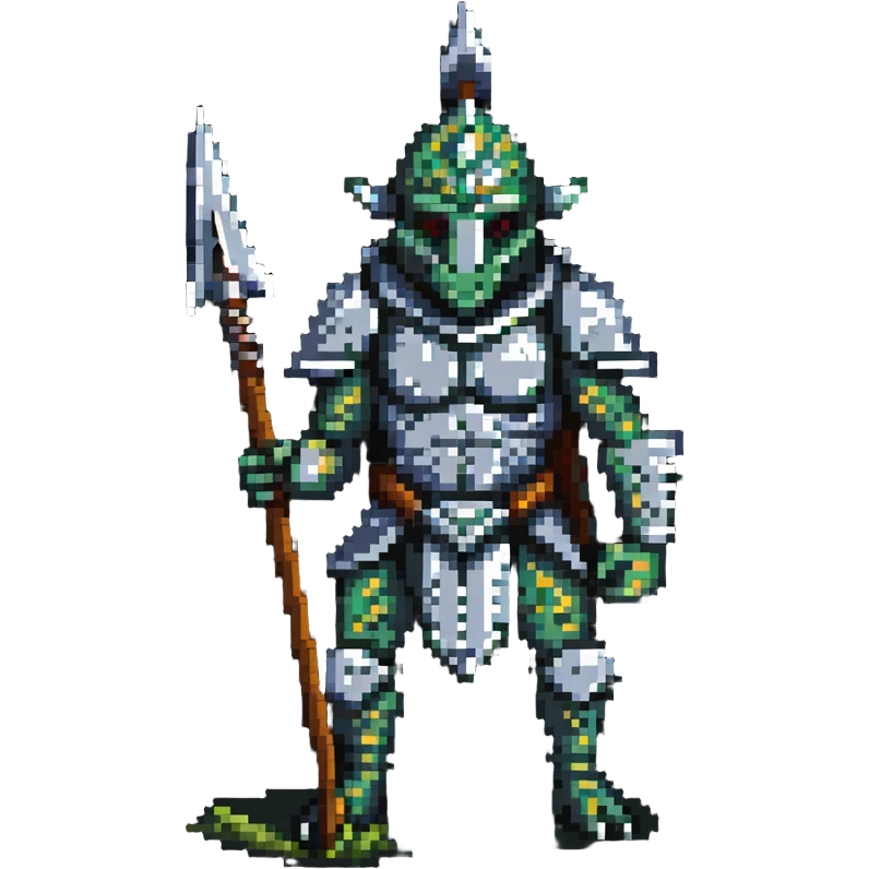 reptilian humanoid troglodyte warrior with spear from Heroes of Might and Magic 3 emoji