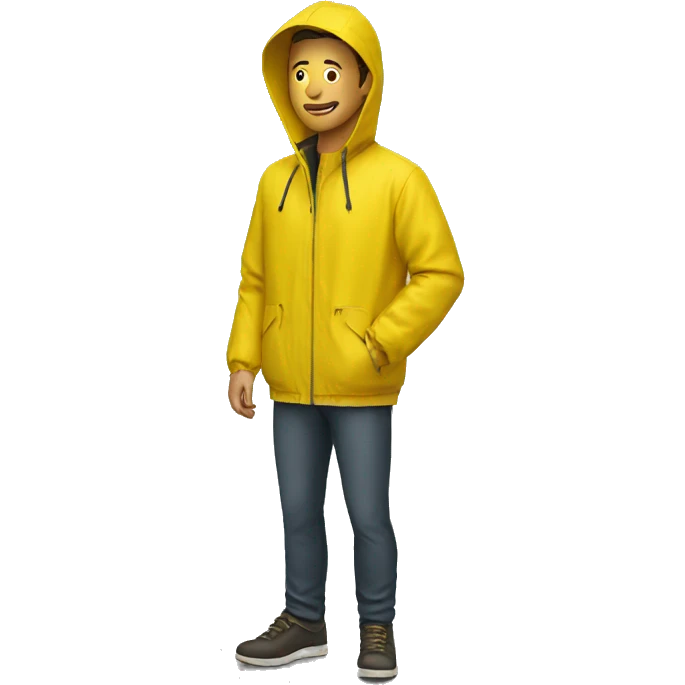 Man in yellow rain jacket emoji