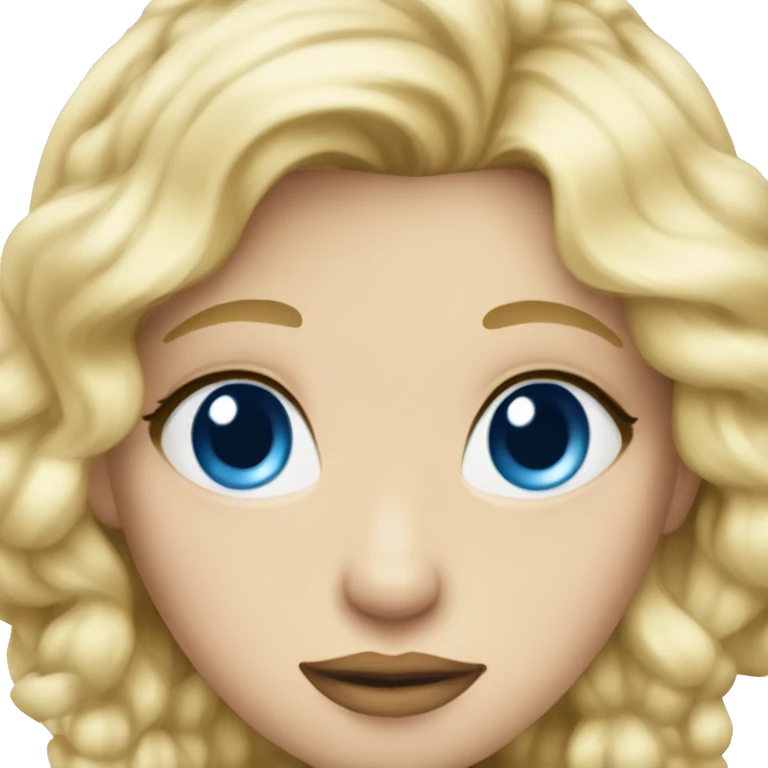 Blonde blue eyes princess big lips emoji